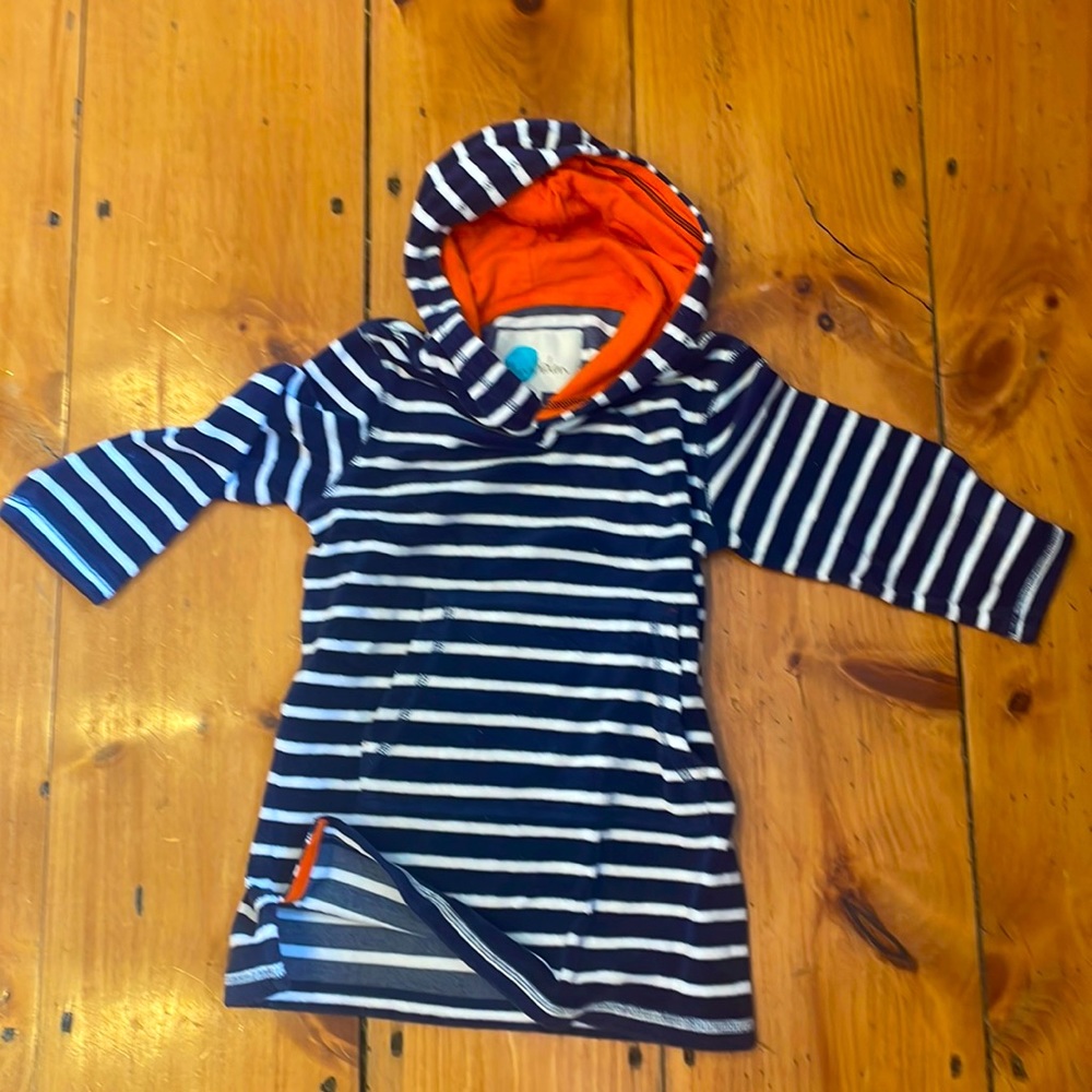 Mini Boden Kids Toweling Swim Cover-up Size 5-6 Boys Girls with front pocket